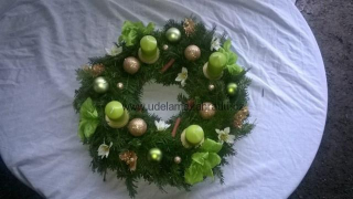 Adventní věnec zelený se svíčkami I